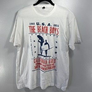 The Beach Boys 2015 California Girls 50th Anniversary White T-Shirt Size XL